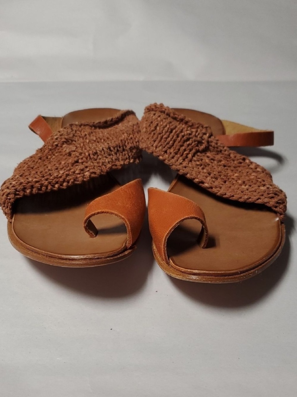 Sundance Catalog CYDWOQ Kiosk Women's Brown Woven Leather Sandals Size 38 BoHoSu - Picture 8 of 8